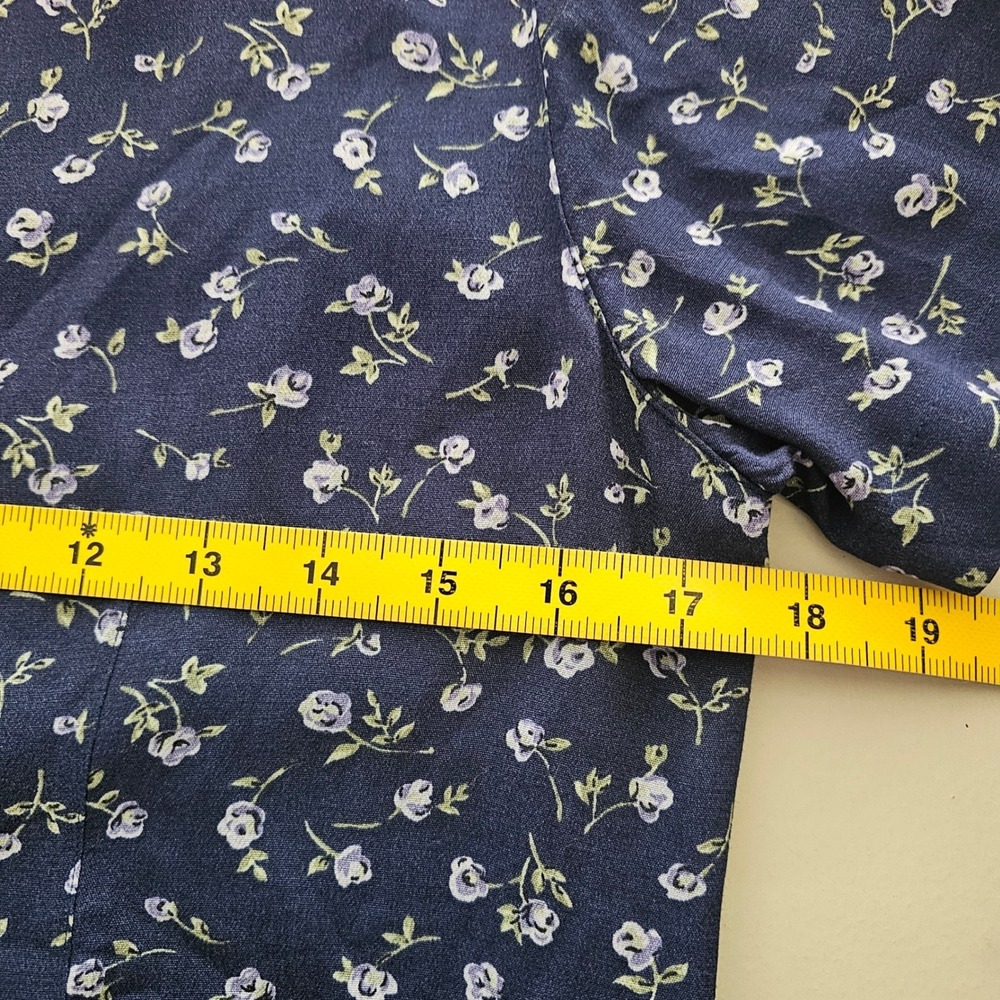 VTG LL Bean Overall Maxi Dress 6 Blue Floral Button Front 90s Cottagecore Jumper - Picture 5 of 8
